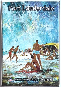 BRAND NEW VINTAGE DELTA AIRLINES FORT LAUDERDALE SEALED FULL DECK PLAYING CARDS - Picture 1 of 2