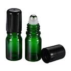 3 pièces bouteilles à rouleaux 5 ml contenants rechargeables huile essentielle en verre ambré, vert