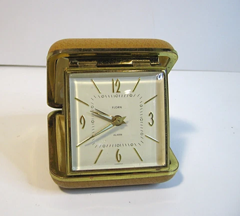 Vintage FLORN TRAVEL ALARM CLOCK Glow-In-Dark GERMANY MCM Cover