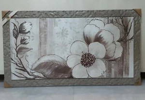QUADRO MODERNO FIORI IN LEGNO TORTORA CON PIETRE - Imagen 1 de 5