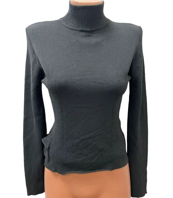 SARAH PACINI 均码 S / M 套衫毛衣深绿色 高领 — 第 1/4 张图片