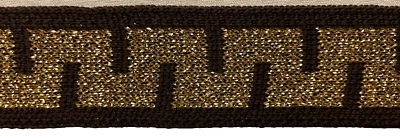 FITA TECIDA METAL OURO E PRETO CHAVE - aprox. 11/4" x 1 jarda, 16" - #13,5 - Imagem 1 de 4