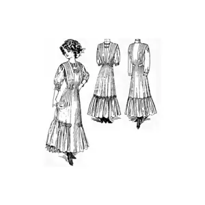 Edwardian Misses’ Panel Dress Sewing Pattern – 1900s Historical Costume - Picture 1 of 3