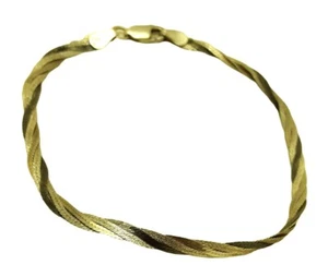 Silver .925 Sterling Braided Bracelet 7.75" Long Italy Vintage 1980's HAN - Picture 1 of 5