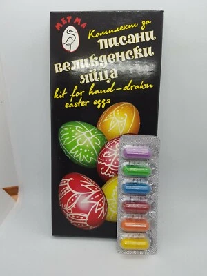 METMA 6 colours Dye Paint + Pen & Wax for Art Hand Drawn Easter Eggs - Pysanka Beeswax