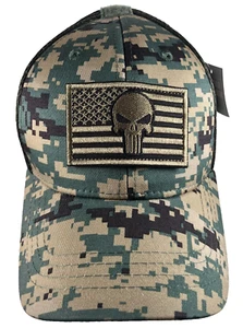 Rapdom Tactical MCU Digi Camo Mütze Moral Aufnäher amerikanische Flagge Bestrafer Riemen hinten - Bild 1 von 9