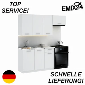 Küchenzeile Weiß Komplett Küchenblock Einbauküche Schrank Set verstellbare Füße - Bild 1 von 8