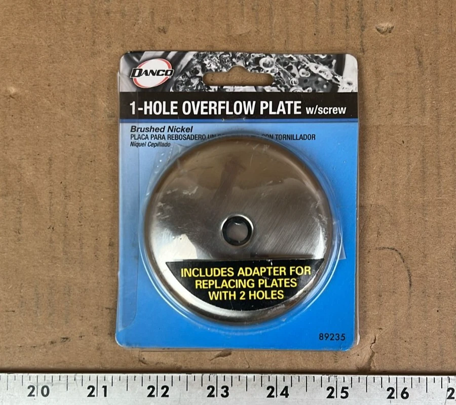 Danco Sinlge Hole Bathtub Drain Overflow Plate P/N 89235 - Image 1 of 4