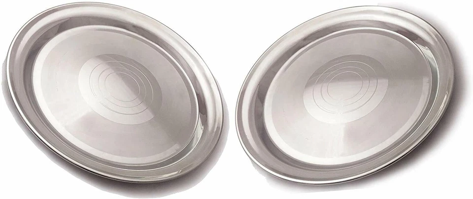 Piatti da portata RS INC in acciaio inox calibro pesante con finitura a specc... - Immagine 1 di 3