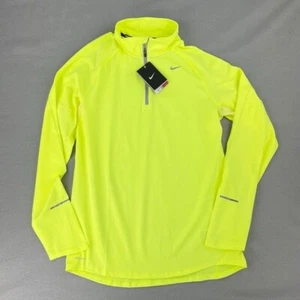 Nike Dri Fit Element 1/4 Zip Neon Yellow Athletic Pullover Jacket Top - Picture 1 of 6