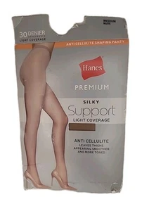 Hanes Premium Silky Support Light Coverage Cellulite Smoothing Pantyhose Medium - Bild 1 von 4