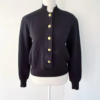 Suéter tejido con botones mezcla de lana vintage para mujer años 90 talla 4 dinero antiguo causal Foto 1 de 4