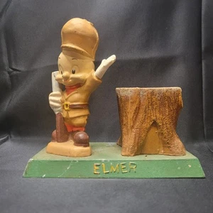 1940s Elmer Fudd cast metal match toothpick holder Cartoon Bugs Bunny VTG - Picture 1 of 19