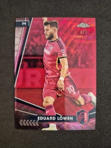 2024 Topps Chrome MLS, Eduard Löwen (Lowen), /5 Red Wave Refractor, St. Louis - Bild 1 von 2