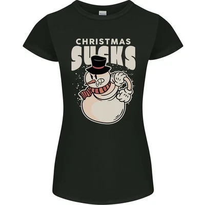 Noël Craint Bah Humbug Bonhomme De Neige T-Shirt Femme Petite - Photo 1/4
