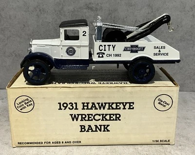 Camión grúa Hawkeye 1931 City Chevrolet Ertl banco fundido a presión 1:34 Foto 1 de 4