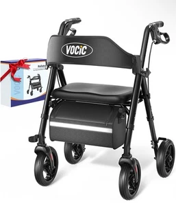 Walkers for Seniors, Z21 Rollator Walker with Seat Supports 350lb, Inky Black  - Afbeelding 1 van 11