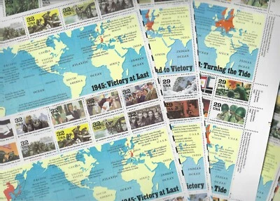 US SHEETS 1990s WWII 50th Anniversary Set Full Double SHEETS (SCOTT #2559+) - Image 1 of 4