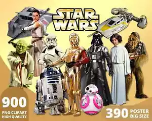 Imágenes prediseñadas de Star Wars PNG, carteles de Star Wars I cabeza de arte de Star Wars - Imagen 1 de 6