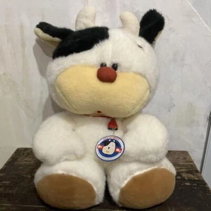Moo Oike Stofftier Kuh Schnee Marke Milch Maskottchen Figur Vintage - Bild 1 von 6