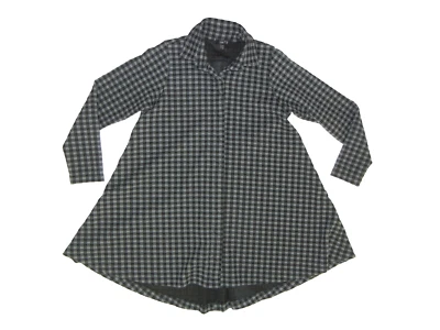 COMFY USA Black/Gray Polyester PLAID JACKET Warm Button-Up Tunic Coat Women's XS - Image 1 of 4