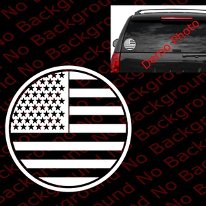 ROUND American USA Flag Vinyl Decal for Car Truck Window Off Road 4x4 US017 - Picture 1 of 7