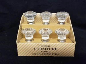 Instant Furniture Update 6 Drawer Pulls, Glass Knobs - Picture 1 of 2