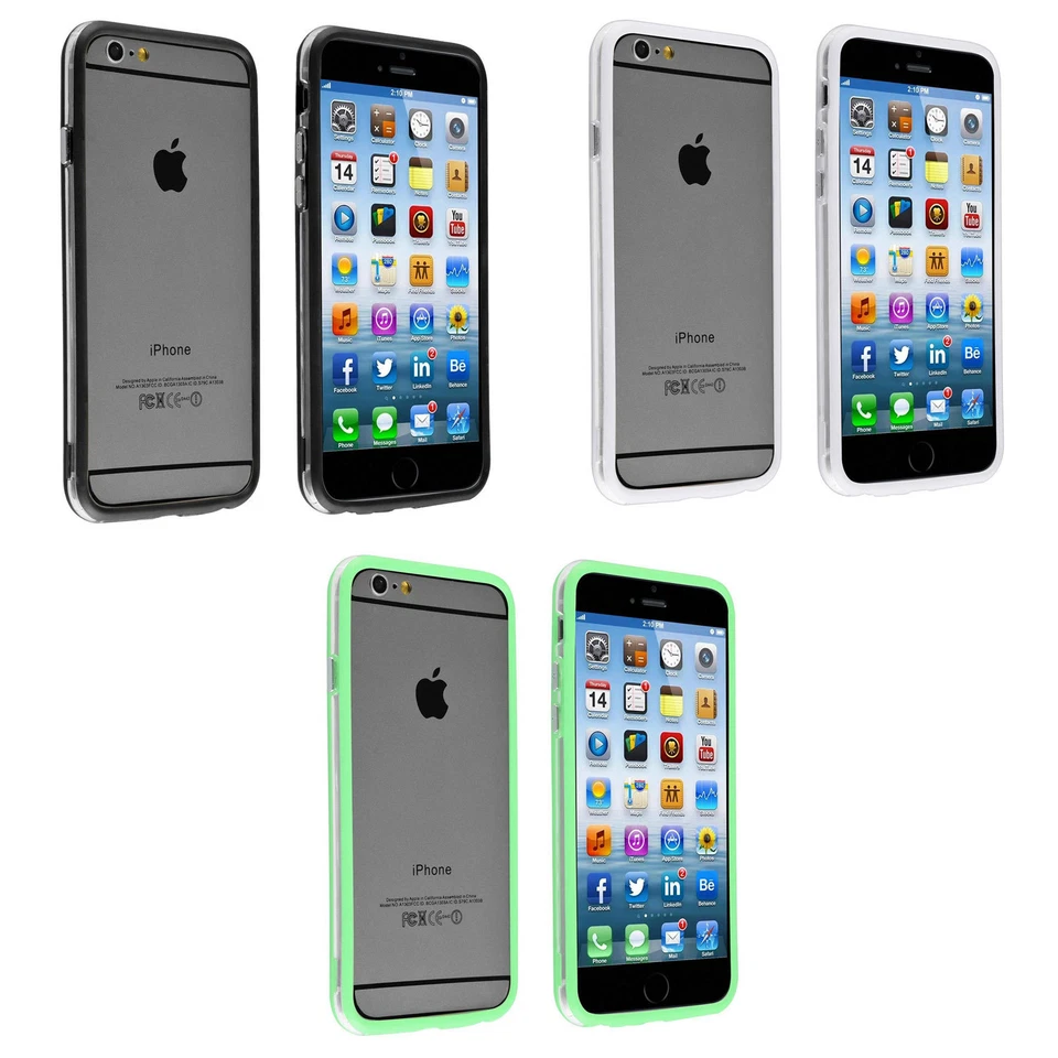 Bumper custodia cover per iPhone 6 6s 4.7 trasparente profilo colorato in TPU - Immagine 1 di 1