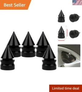 5x Tapas de vástago de válvula de aleación de aluminio pulido estilo espiga empalada negras - Imagen 1 de 7