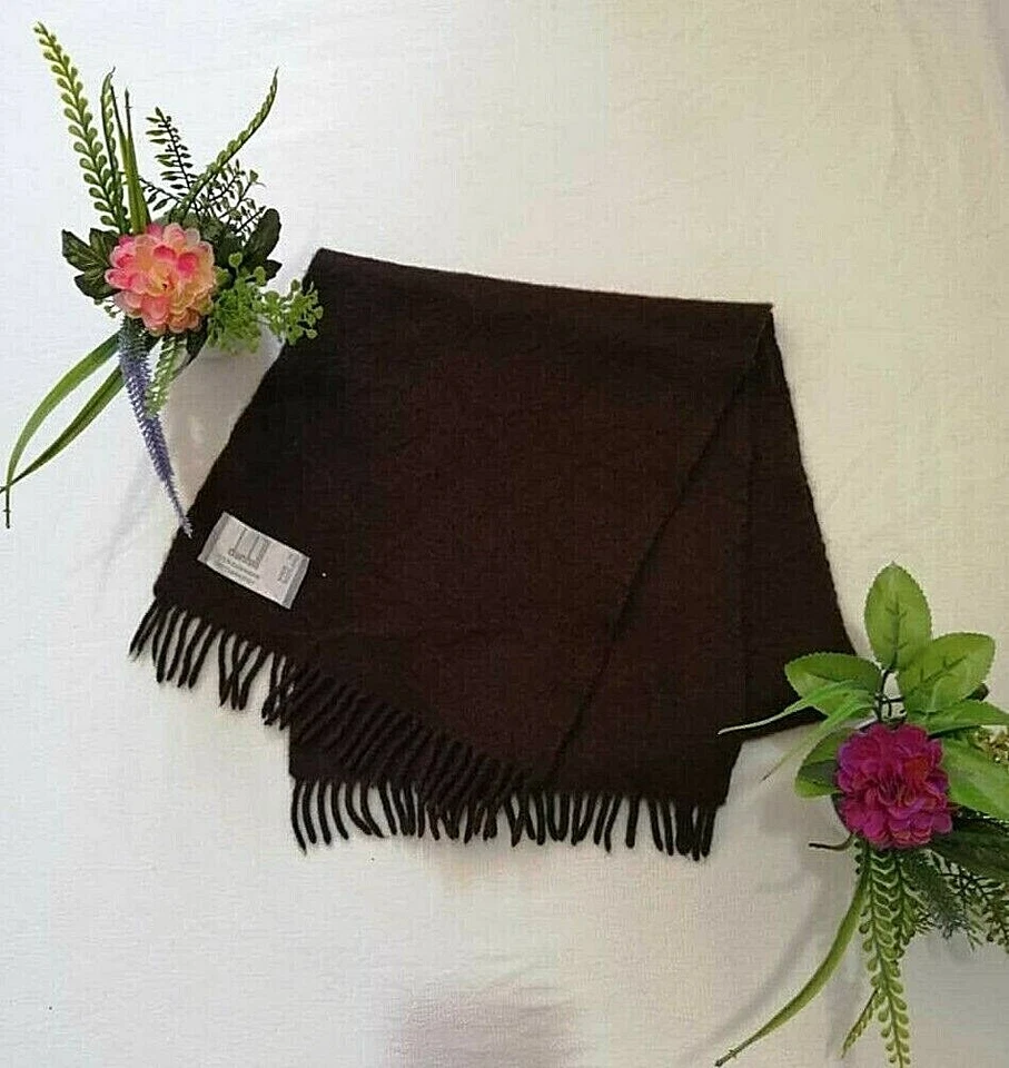 dunhill подлинный шарф коричневый 100% кашемир - Изображение 1 из 4
