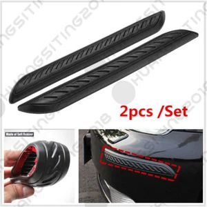2× Black Car Rubber Bumper Corner Protector Anticollision Guard Lip Crash Cover - Bild 1 von 12