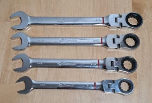 Kobalt 4-Pc Flexible Head Ratcheting Wrench Set Chrome 9/16 5/8 3/4 11/16 - Picture 1 of 22