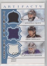 2012-13 Artifacts Tundra Trios Jerseys Blue Jonathan Quick Drew Doughty Bernier