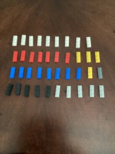 White, red, blue, yellow, black and grey Lego part 3263 1 x 3 lot of 39 - Picture 1 of 2