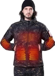 Heated Jacket for Men with 12V Battery Pack Winter Outdoor Large Camouflage - Picture 1 of 5