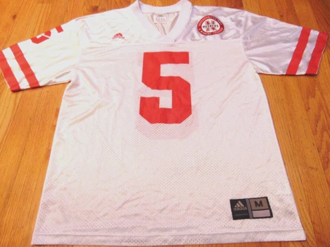 VINTAGE ADIDAS NCAA NEBRASKA CORNHUSKERS #5 FOOTBALL JERSEY SIZE M Cover