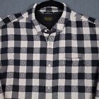 AllSaints Spitalfields Shirt Mens XL Plaid Bison Long Sleeve Button Up Flannel