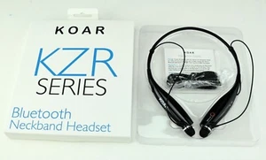 New Black Koar KZR Bluetooth Neckband Magnetic Earbuds Built In Volume Control - Picture 1 of 7