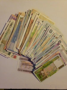 Mixed Lot of 20 Different Foreign PAPER MONEY BANKNOTES WORLD CURRENCY - Picture 1 of 1