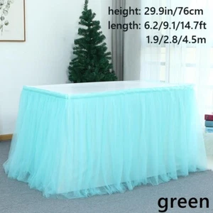 1X Tulle Tutu Mesh Table Skirt Cover Decor Birthday Wedding Party Tablecloth - Picture 1 of 24