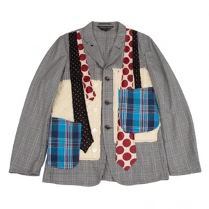 COMME des GARCONS HOMME PLUS Tie Pasted Check Jacket Size S(K-122766) - Picture 1 of 12