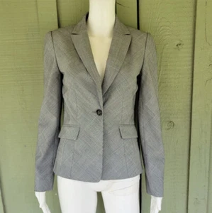 ANTONIO MELANI Gray Glen Plaid Blazer Jacket 0 - Picture 1 of 4