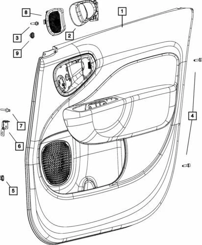 Genuine Mopar 2015-2017 Fiat 500L Door Trim Panel Front Right 5ZH88MXNAA - Image 1 of 1