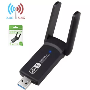 1200Mbps USB 3.0 Long Range Dual Band 2.4G/ 5GHz Wireless WiFi Adapter Antennas - Picture 1 of 14