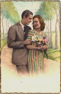Postal de pareja romántica victoriana modelo femenino B250 - Imagen 1 de 2