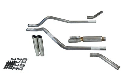 GMC Jimmy 95-99 2.5" Dual Exhaust Kits Glasspack Corner Exit Clamp on Tips - Image 1 of 4