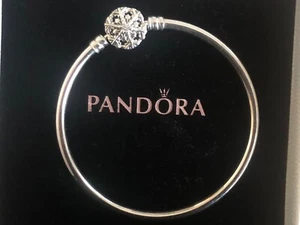 PANDORA Charm Armband Armreif Schneeflocke Silber 925 mit Zirkonia TOP! - Bild 1 von 7