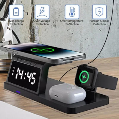 4in1 Fast Wireless Charger Station Dock For Apple Watch iPhone 15 14 13 Pro Max - Image 1 of 4
