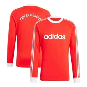 Men's adidas Originals Red Bayern Munich Energy Drop '70s Long Sleeve Jersey - Picture 1 of 5