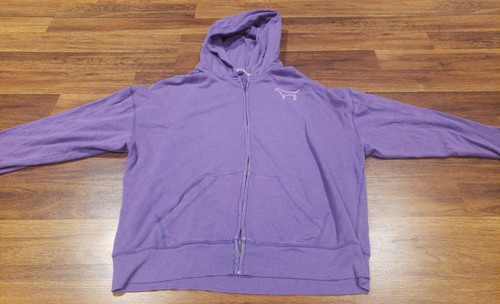 UNDERCOVER Felpa con cappuccio Victorias Secret viola segno di pace giacca zip intera donna media